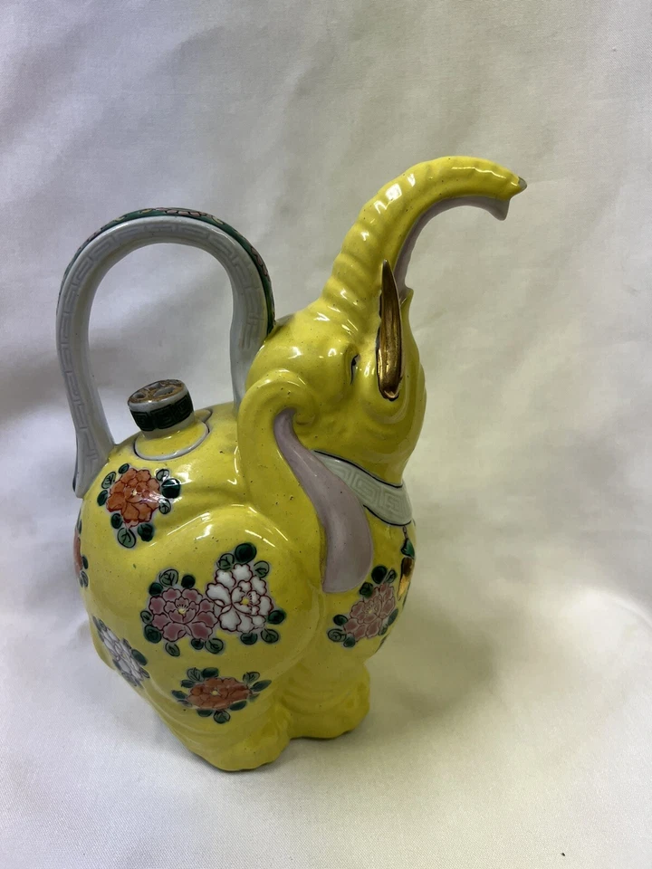 antigua tetera china exportación/siglo XIX/elefante con tapa Foto 1 de 4