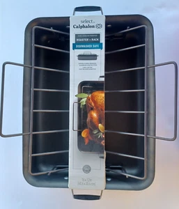 Calphalon 16" Hard-Anodized Non-Stick Roaster with Rack Dishwasher Safe Cooking - Picture 1 of 7