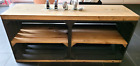 Holzkistenregal braun schwarz auf Rdern 100 x 30 x 47 cm Holzregal Regal