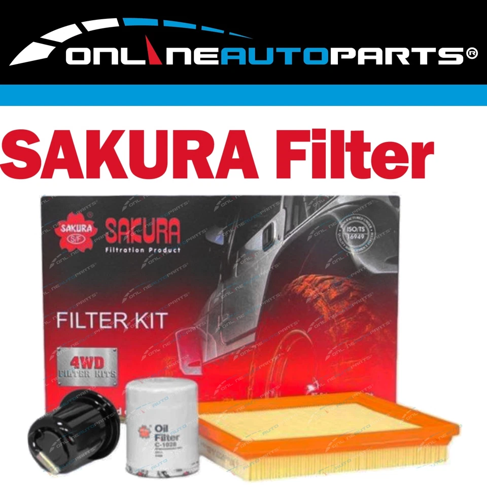 Sakura Oil Air Fuel Filter Service Kit for Ford Courier PC 4cyl 2.6L G6 90~96 - image 1 of 1