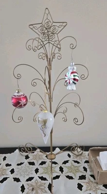 "Soporte de exhibición de adornos soporte de adorno de árbol de Navidad con pergamino de metal bronce - 24""" Foto 1 de 4