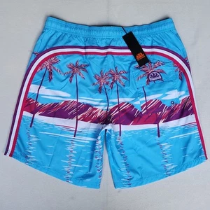 Sundek Swim Trunks Men XXL Blue Palm Tree Board Shorts NWT $139 Tropical Surf - Picture 1 of 11
