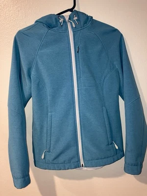 Chaqueta cortavientos Kirkland para mujer pequeña verde/azul al aire libre informal Foto 1 de 4