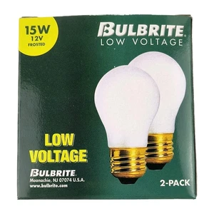 Bulbrite 110015 15 Watt 12 Volt A15 Frosted Heavy Duty Long Life 2 Pack Bulbs L1 - Picture 1 of 3