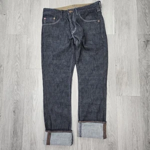 Pantalones de mezclilla Banana Republic 30x32 ribete azul lavado oscuro ajustados rectos - Imagen 1 de 17