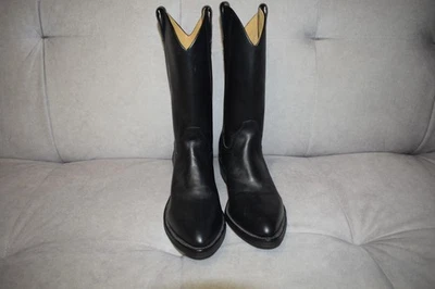 Stivali da cowboy western Tony Mora 2051 in pelle nera pull-on made in Spain EU 44 - Immagine 1 di 4