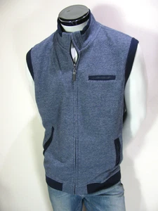 Tasso Elba Sweater Vest Mens XL Blue Classic Full Zip Pocket Windbreaker Jacket - Picture 1 of 9
