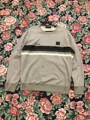 Diesel Suéter Sudadera Manga Larga Gris Talla L Envejecido Desteñido Años 90 Y2K Raro Foto 1 de 4