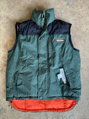 CHALECO DE PLUMÓN REVERSIBLE DE COMPETICIÓN NAUTICA MEDIANO PARA HOMBRE VERDE/NEGRO/NARANJA EXCELENTE ESTADO Foto 1 de 4