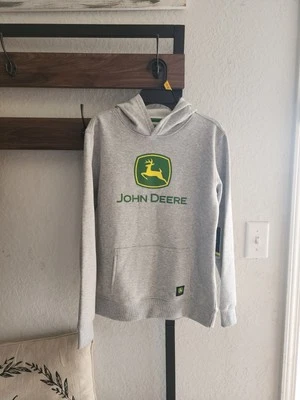 John Deere Youth Fleece Graphic Pullover Hoodie Light Gray Heather L (10/12) - Image 1 of 4