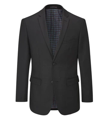 Skopes Hombre Ajustado Romulus Chaqueta en Negro Liso Textura 34 Corto A 48 Long - Imagen 1 de 4
