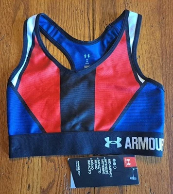 NWT Under Armour Heat Gear Mid-Impact Compression Sports Bra HTF Sz XS  - Image 1 of 4
