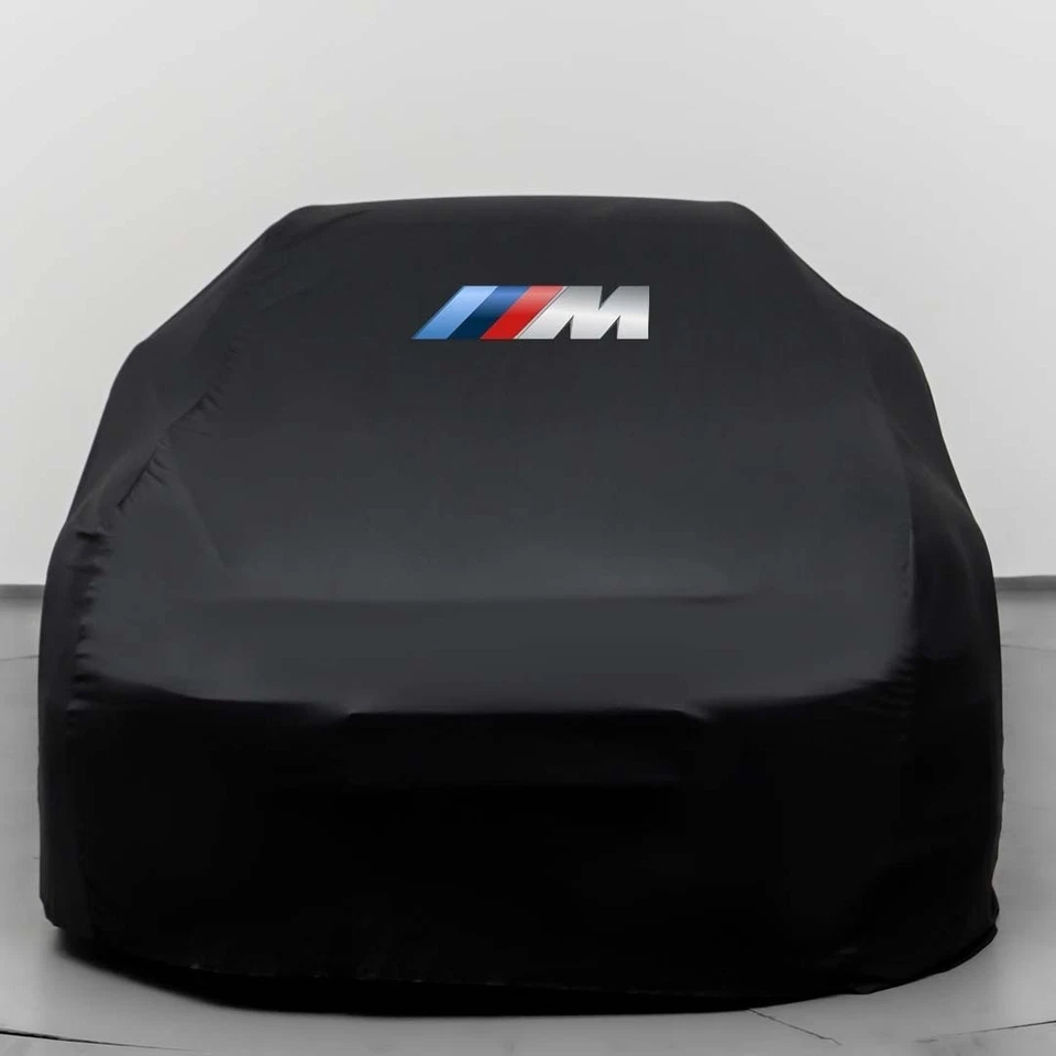 BMW 5 Series E34 E39 E60 F10 G30 Black Indoor Car Cover with M Logo - Image 1 of 3