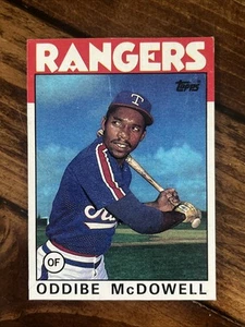 1986 Kraft Home Plate Heroes #K Oddibe McDowell - Carta Oddball rara tagliata a mano - Foto 1 di 2