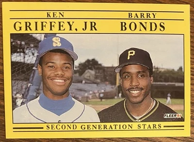 Ken Griffey Jr./Barry Bonds 1991 Fleer #710 casi nuevo/como nuevo Foto 1 de 2