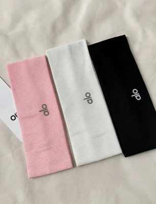 Alo Yoga Headbands Pack of 3 – White, Pink, Black Colors – NWT Bundle Set Sport - Image 1 of 4