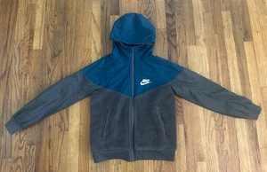 Chaqueta Sherpa Nike Ropa Deportiva Windrunner Gris Azul Marino Grande - Imagen 1 de 6