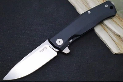 Lionsteel Myto Flipper - Stonewashed Drop Point Blade / M390 Steel / Black Anodi - Image 1 of 4