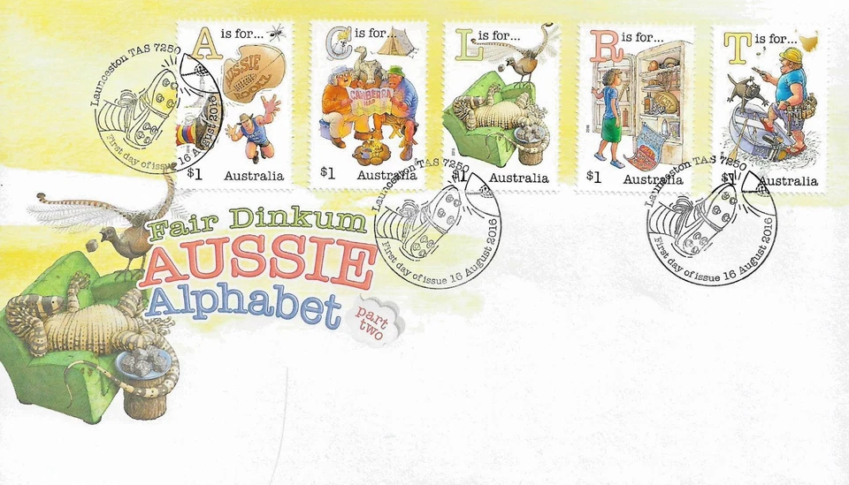 AUSTRALIA - 2016 FAIR DINKUM AUSSIE ALPHABET FIRST DAY COVER - A-C-L-B-T - Image 1 of 1