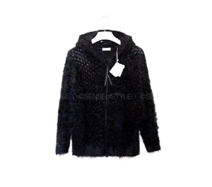 Brunello Cucinelli Cardigan Sweater Mesh Open Knit Hooded Monili Size S - Picture 1 of 6