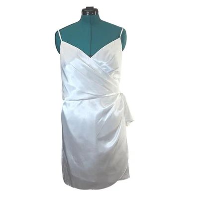 Jules & Cleo Size 20 White Satin Sleeveless Mini Dress Party Cocktail - Image 1 of 4