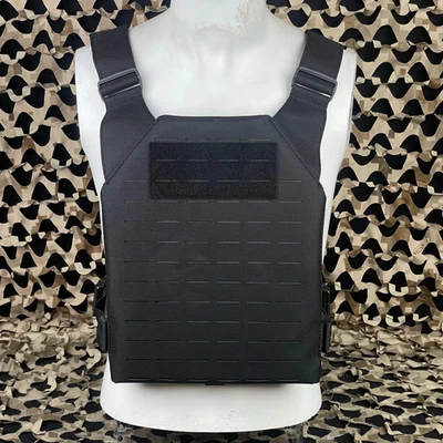 NUEVO Lancer Tactical Bajo Perfil Corte Láser Molle Placa Portador - Negro (CA-7705B) Foto 1 de 4
