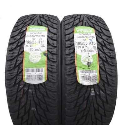 195 55 15 2x NOKIAN 195/55 R15 89R XL Hakkapeliitta R2 Winter Tyres 2017 FULL - Image 1 of 4