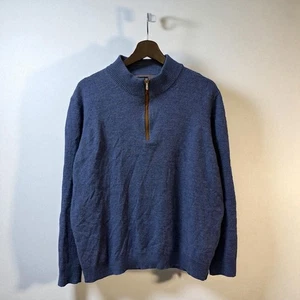 Suéter Pullover de Golf Johnnie-O 1/4 Cremallera Lana de Cordero Para Hombre Talla: XL Azul Preppy - Imagen 1 de 9