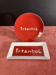 Kutahya ware Red &White Istanbul serving Plates - Picture 1 of 6