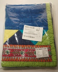 Almohada acolchada con piedras preciosas The Company Store Sham verde azulado Chartreuse naranja estándar - Imagen 1 de 9