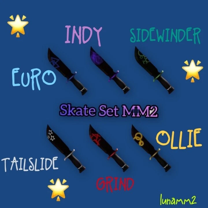 SKATE SET MM2 🌙ALL 6 WEAPONS GODLY🌙 SUPER FAST DELIVERY