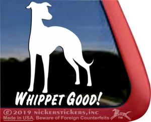 Whippet Bueno | Pegatina de calcomanía de vinilo de alta calidad Devo para perro - Imagen 1 de 3