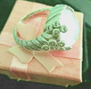 Judith Ripka Sterling Silver Flora Diamonique Oval Agate Doublet Ring Size 8 Box - Picture 1 of 6