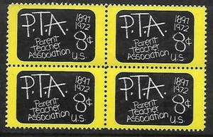USA #1463 - 8¢ Parent - Teacher Association, BLOCK OF 4 Vintage Stamps MNH - Picture 1 of 1