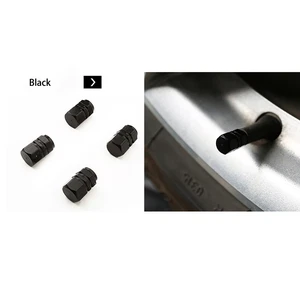 4pcs Universal Tire Wheel Dust Caps Air Stem Valve Black For Car Truck Van Sport - Picture 1 of 9