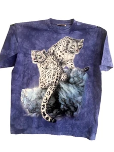 VINTAGE TYE-DIE PURPLE WHITE LEOPARD T-SHIRT by THE MOUNTAIN - Picture 1 of 3