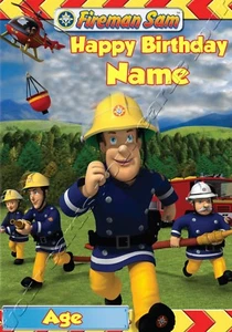 Personalised Birthday Card - Fireman Sam- Childrens Boys Son Grandson Nephew - Picture 1 of 1