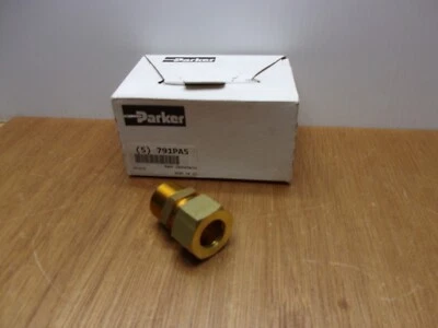 Parker Brass Straight Connector 3/4 BSPT Pipe Size For 18 MM OD Tube Compression - Image 1 of 4