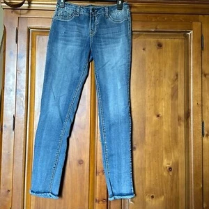 V*Gold embroidered denim jeans girls size 14 raw hem - Picture 1 of 11