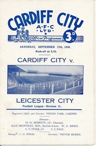 CARDIFF CITY v Leicester City 1949/1950 - Football Programme - Picture 1 of 1