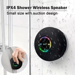 Bluetooth Speaker Portable Waterproof Wireless for Shower Bathroom LED Light - Picture 1 of 20