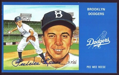 Brooklyn Dodgers PEE WEE REESE Autograph Signed Postcard AUTO RINI Died 1999 - Image 1 of 2
