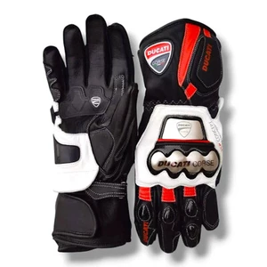 Ducati Corse Motorcycle Motorbike Racing Leather Gloves - Picture 1 of 2