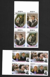 MNH Bequia St Vincent Sc# 233a - 235a Imperf Set of 8 Stamps 1986 Royal Wedding - Picture 1 of 1