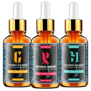 Juego de sueros antiedad para todo tipo de pieles ácido hialurónico + vitamina C + retinol - Imagen 1 de 9