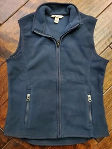Lands' End Girls' T-200 Fleece Full Zip Vest-NAVY-(SMALL 7/8)NWOT! - Picture 1 of 5