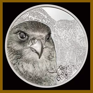 Mongolia 2000 2,000 Togrog 3 Oz Silver Proof Coin, 2023 Mongolian Falcon Unc - Picture 1 of 5