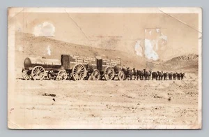 Postcard RPPC 20 Mule Team Wagon Train Entering Death Valley Wingate Pass CA - Picture 1 of 2