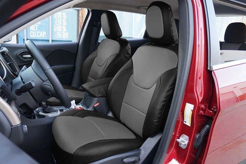 CAPAS DE ASSENTO DIANTEIRO IGGEE S.LEATHER AJUSTE PERSONALIZADO PARA JEEP CHEROKEE 2014-2017 - Imagem 1 de 3