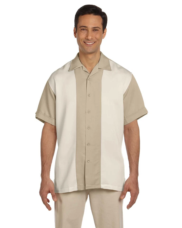 Harriton M575 Men's Two-Tone Bahama Cord Camp Shirt - Image 1 of 1